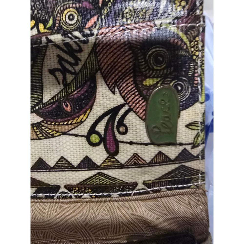 Women's Sakroots Artist Circle Wallet Beige Purple Pattern